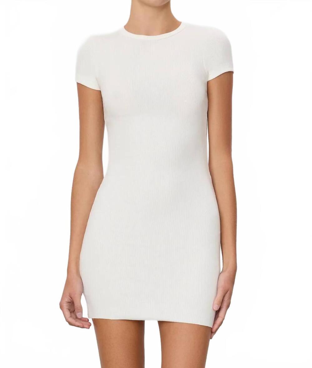 NEW ETERNE cap sleeve mini dress in cream